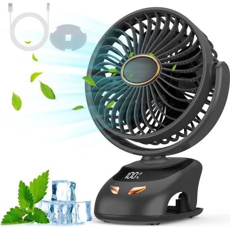 Ventilateur de Bureau - LARGEIGHT - Portable Mini USB - 5 Vitesses - LED Multicolore - Silencieux