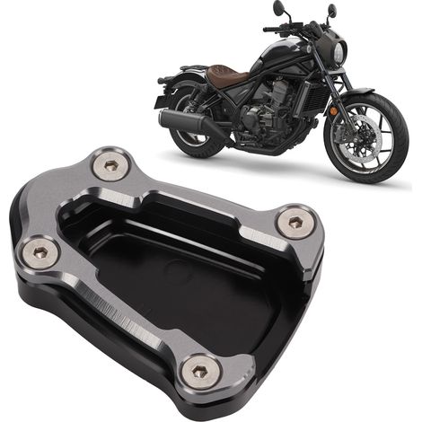 Seitenständer und verbreiterter Motorradsitz, grau, kompatibel mit Honda Rebel ab 2021 (1/5)