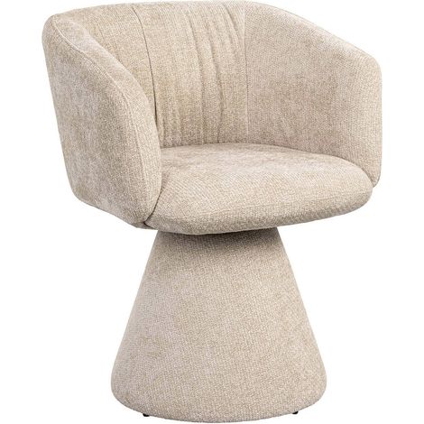 Fauteuil pivotant crème élégant - Crème douce (1/5)