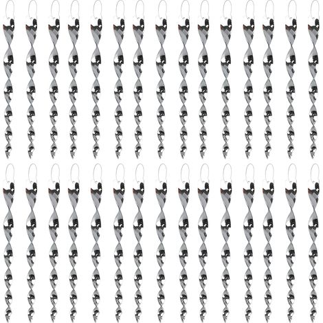 Lot de 30 Tiges anti-oiseaux, Plastique argenté, Rotation par vent, Réflecteur solaire, Jardin Terrasse