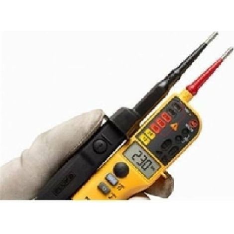 Fluke T150 Medidor de voltaje y continuidad bipolar con pantalla LCD - Medición de ohmios - carga conmutable - CA / CC 690V