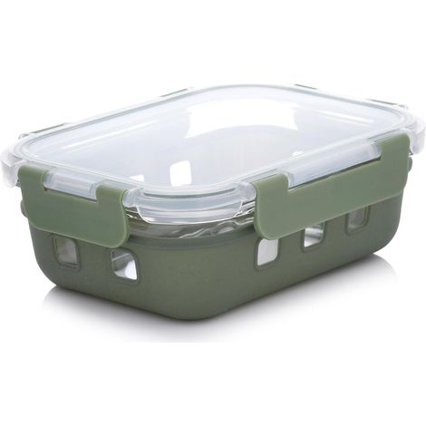 Boîte à lunch en verre Advanced Glass 640 ml rectangulaire verte, idéale pour le déjeuner (1/5)
