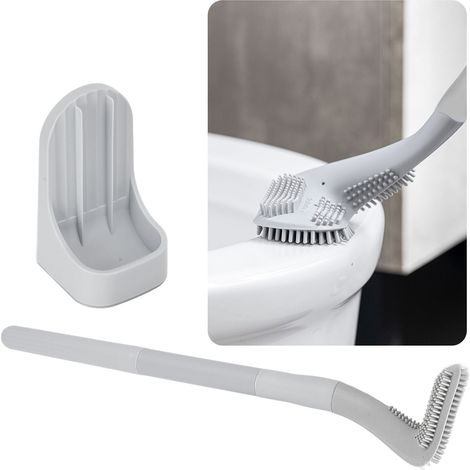 Brosse de toilette Golf, brosse à long manche détachable avec base étanche, brosse de nettoyage pour toilettes, gris indigo. (1/5)