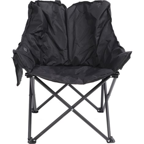 Chaise de camping chauffante USB 3 niveaux de chaleur pliable portable pour pique-nique pêche plage noir (1/5)