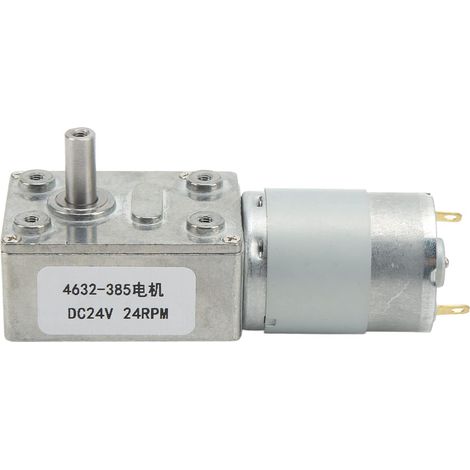 Moteur à engrenages Turbine à vis sans fin autobloquant DC 24 V 24 tr/min CW CCW Motoréducteur pour treuil de porte de fenêtre (1/5)