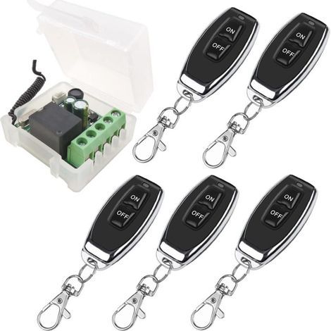 Interrupteur de Télécommande sans Fil 433MHz 230V 220V 240V Récepteur de Relais de commande à distance à 1 Canal avec 2 Émetteurs télécommandes Contacts sans potentiel Contrôleur de Relais (1/4)