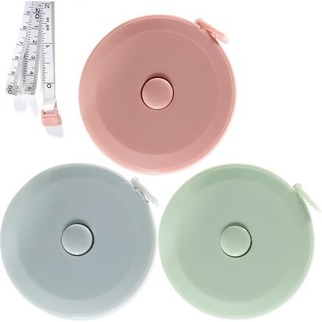 Lot de 3 mètres ruban de couture de 1,5 m, ruban rétractable pour la prise de mesures corporelles