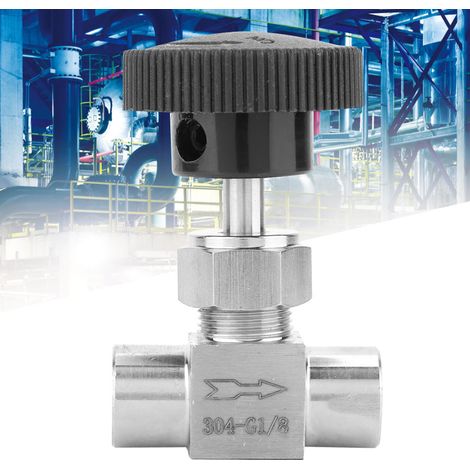 Vanne à aiguille droite en acier inoxydable BSPP à filetage femelle pour le transport d'eau, de gaz et de pétrole (type A) (1/5)