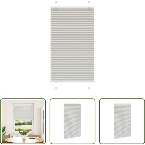 Sichtschutz - Plissee Hellgrau 70x100 cm Stoffbreite 69,4 cm Polyester (1/5)