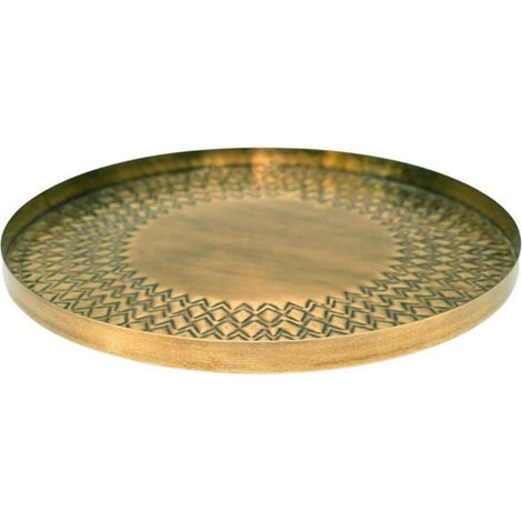 Solis Embossed Tray - L20 x W20 x H2 cm - Gold