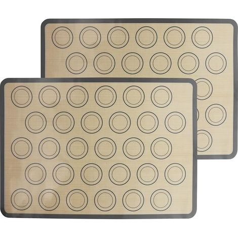 Silicone Baking Mat Grey Rectangular Mat for Macaron, Pizza, Biscuits and Bread (1/2)
