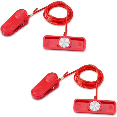2pcs Magnétique Clé de Securite Tapis de Course, 6x2cm Universelle Interrupteur Sécurité Magnétique Remplacement Aimant d'Arrêt d'urgence pour Tapis Roulant (Rectangulaire) (1/5)