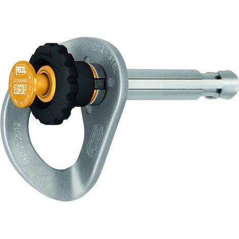 Petzl – Ancrage amovible COEUR PULSE 12 mm – Acier inoxydable – Norme EN 795-B – Verrouillage anti-extraction – Rotation pour alignement optimal