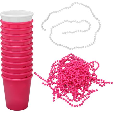 Collier de mariée en verre réutilisable, léger, rouge et blanc, tasses de mariée pour enterrement de vie de jeune fille, 12 pièces (1/5)