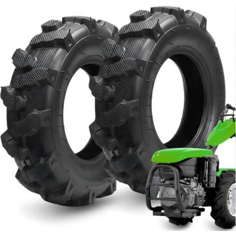 2 Pneumatici 4.00-10 TM Copertoni ultra rinforzati 8PR Gomma ruote per uso Agricolo Tosaerba Falciatrice Motozappa Motocoltivatore