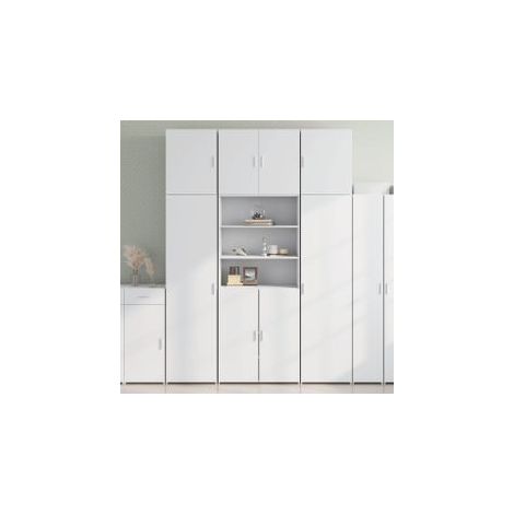 Buffet haut blanc 80x42,5x249 bois d'ingénierie (1/5)
