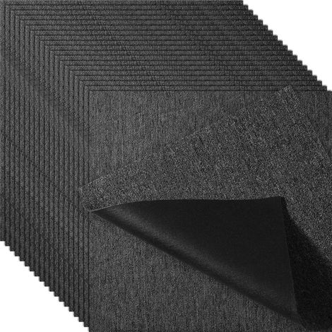 Carreaux de moquette réutilisables 20x20 avec rembourrage, doux et faciles à poser pour décoration intérieure (gris foncé (1/5)