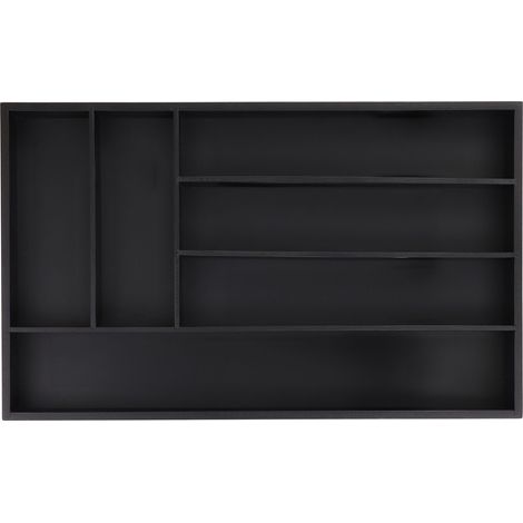 Cubertero práctico de bambú con 6 compartimentos para cajones de cocina y oficina de 36 x 22 x 5 cm de bambú negro 130013465 (1/4)