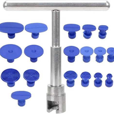 Herramienta para quitar abolladuras, kit de reparación de abolladuras, extractor de abolladuras universal para automóviles, láminas de plástico, ventosa, kit de reparación de bolsas de granizo, herram (1/3)