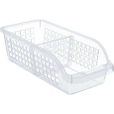 Lntyq Organiseur de Réfrigérateur Avec un Séparateur – Organiseur Transparent, Conteneur de Rangement Pour Cuisine, Réfrigérateur et Autres Organisateurs