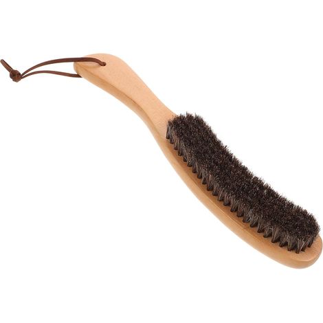 1 Brosse à vêtements de Cheval Souple en CRIN de Cheval - Brosse à vêtements avec poignée en hêtre - pour vêtements, Costumes, Daim, vêtements et Meubles (1/5)