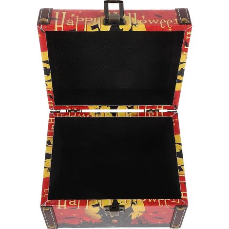 Boîte à bijoux en bois pour Halloween avec couvercle – Boîte de rangement chic pour petits objets de bureau et souvenirs – Amusante (1/5)