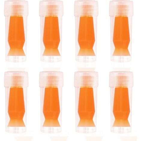 8pcs Inserteur Lentilles Sclérales, Sans Ventilation Applicateur de Lentilles de Contact Emballé Individuellement Piston en Silicone pour Prothèses Oculaires Rigides en RGP (Orange) (1/5)