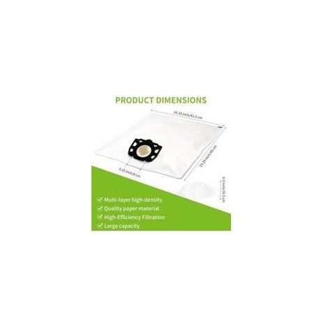 Confezione da 10 sacchetti per aspirapolvere Kärcher WD4, WD5, WD6, MV4, MV5, MV6 (1/5)