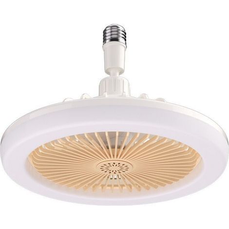Avec lumière et télécommande ventilateur de plafond ventilateur de plafond silencieux avec minuterie chambre avec lumière ventilateur mural portable enfichable(couleur crème) (1/4)