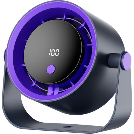 Ventilateur de table silencieux afficheur LED mural noir (1/4)