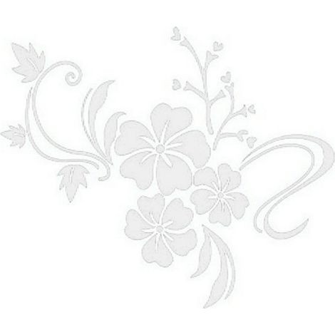 Stickers Miroir 3D Hibiscus Argent Salon Décoratif Mural (1/5)