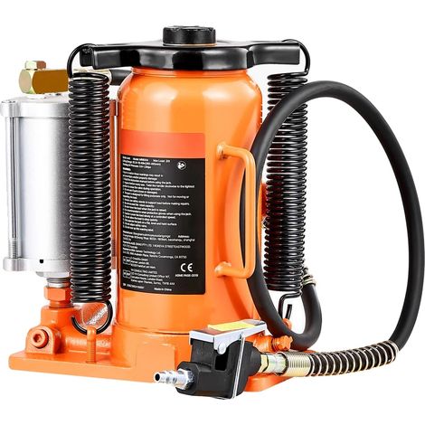 Cric hydraulique, fonctionnement manuel et pneumatique, haute capacité de charge, 20T Orange (1/2)