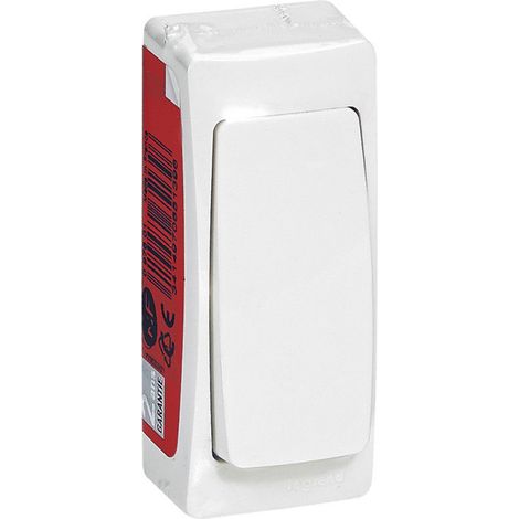Legrand – Interrupteur va-et-vient étroit saillie blanc – Connexion par bornes à vis – Cadre inclus pour pose en saillie – Rénovation facile (1/5)