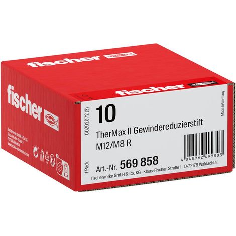 Fischer 569858 TherMax M12/M8 R Perno di riduzione della filettatura 10 pz. (1/3)