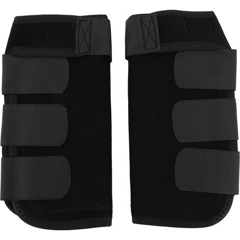 Bottes de protection en néoprène pour chevaux, absorbant les chocs, réduit les impacts, sangles réglables, protège-jambes pour l'entraînement d'endurance, noir S (1/5)