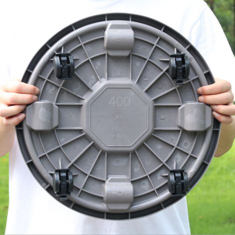 Plateau de déplacement épais pour vase en plastique avec roulettes, support de pot rond à roulettes universelles (1/5)