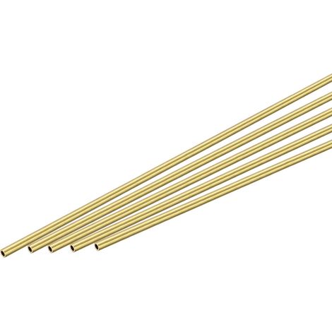 Brass Round Tube 1.2mm OD 0.25mm Wall Thickness 300mm Length Pipe Tube 5Pcs (1/5)