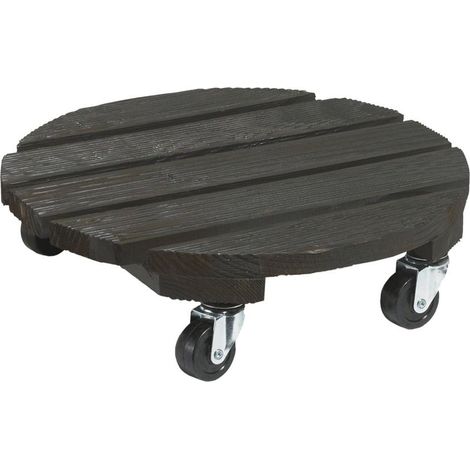 NORTENE Support à roulettes bois "Flora Roll Color" - 30 cm - Anthracite