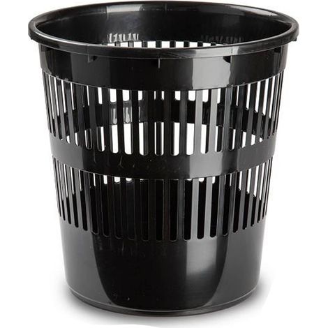 PAPELERA REDONDA 27,5 CM NEGRA (1/2)