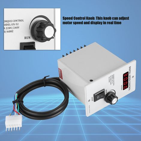 220 V Wechselstrom, 50 Hz, 15-400 W, digitaler, stufenlos einstellbarer Motordrehzahlregler, 0-1450 U/min (400 W) (1/5)