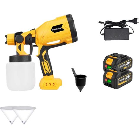 Pulverizador de pintura, capacidad de 1000 ml, 4 boquillas de cobre, 2 juegos de baterías (1/2)