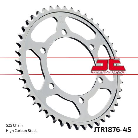 Pi帽贸n trasero de acero JT R1876-45, 45 dientes, tama帽o 525 (1/2)