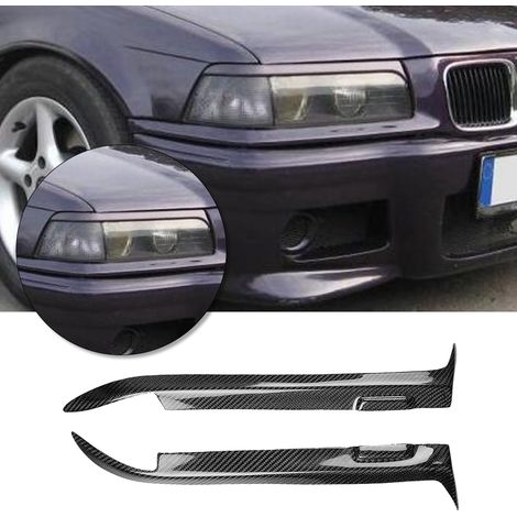 Paar Scheinwerferblenden aus Kohlefaser, selbstklebende Zierleisten für BMW 3er E36 (1992–1998), Set mit 2 Dekoraufklebern (1/5)