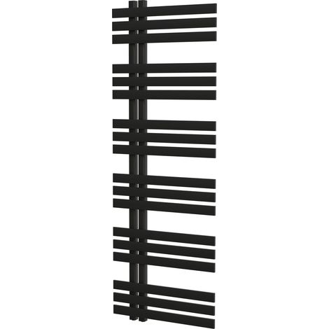 Schulte Design-Heizkörper IGNIS, 140 x 50 cm, Strukturschwarz, seitlich versetzter Mittelanschluss