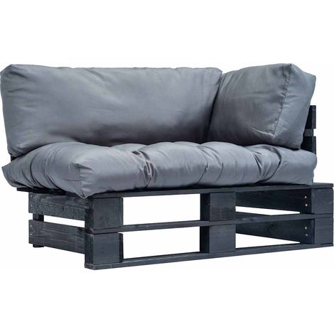 Canapé de jardin palette avec coussins-Salon de jardin Sofa extérieur gris Pinède 980600 (1/5)