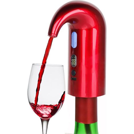 Aérateur de vin électrique verseur, carafe à vin portable à commande tactile et pompe distributeur de vin pour vins rouges et blancs, distributeur de vin automatique rechargeable de type C (1/5)