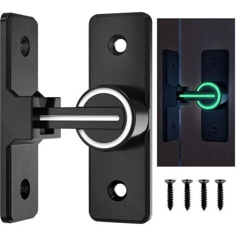 Cerradura para puerta corredera de 90 grados. Acabado en aleación de zinc negro mate. Instalación rápida con tornillos incluidos. Mayor seguridad. (1/5)