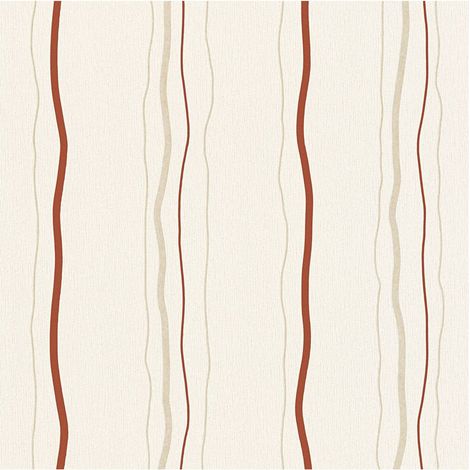 Stripes wallpaper wall Profhome 958731 non-woven wallpaper textured with stripes matt cream red beige 5.33 m2 (57 ft2) (1/5)