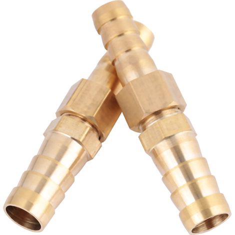Raccord en laiton pour tuyau d'arrosage, réducteur à embout cannelé, connecteur de réduction (8 mm-12 mm, 2 pièces) (1/5)