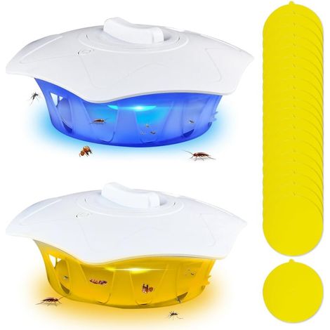 2PCS Piège À Lampe À Puces, Piège À Puces en Dôme avec 20 Disques Adhésifs, Piège pour Puces, Lampe De Piégeage De Puces pour Chambre Coucher Salon Cuisines (1/4)